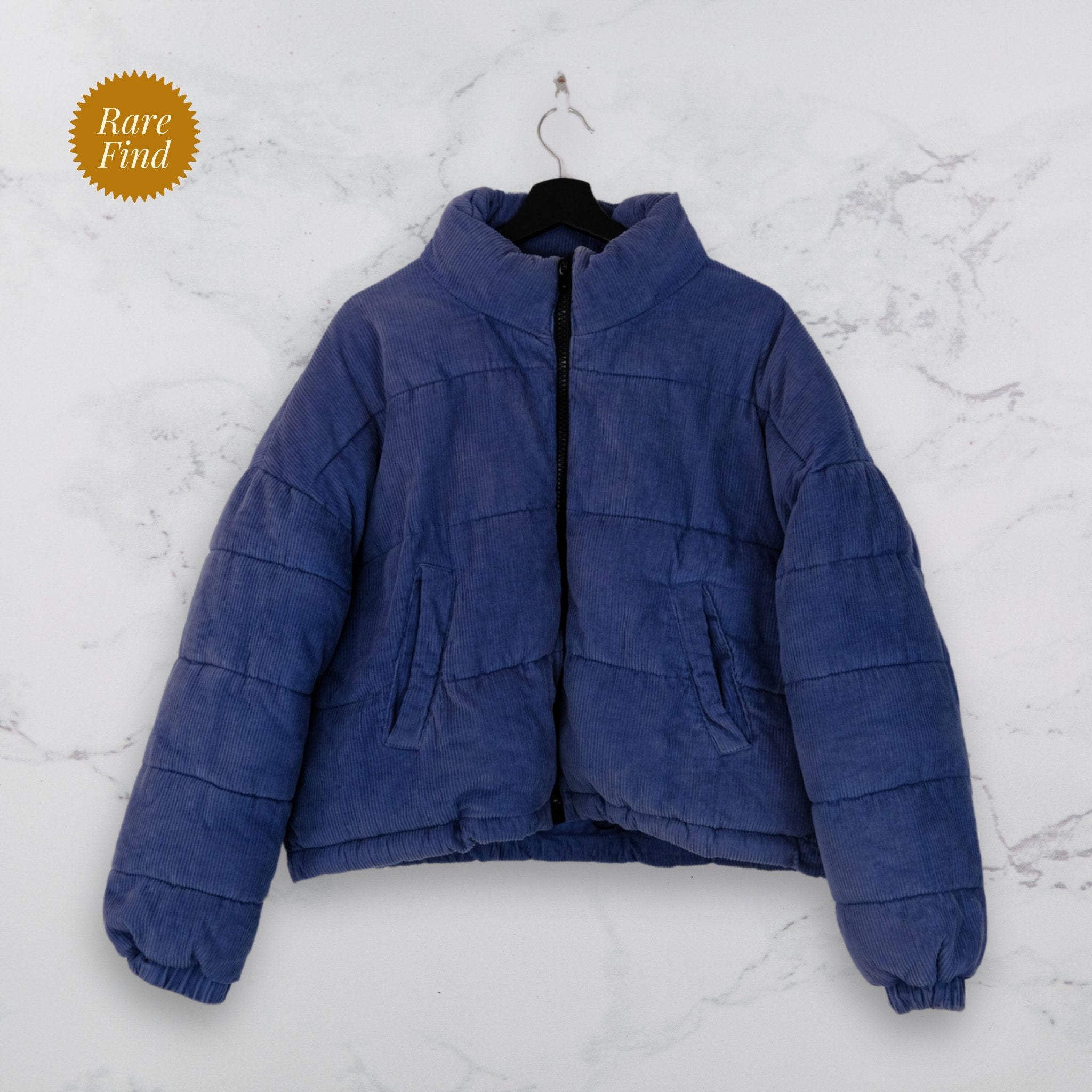 Corduroy puffer jacket blue sale
