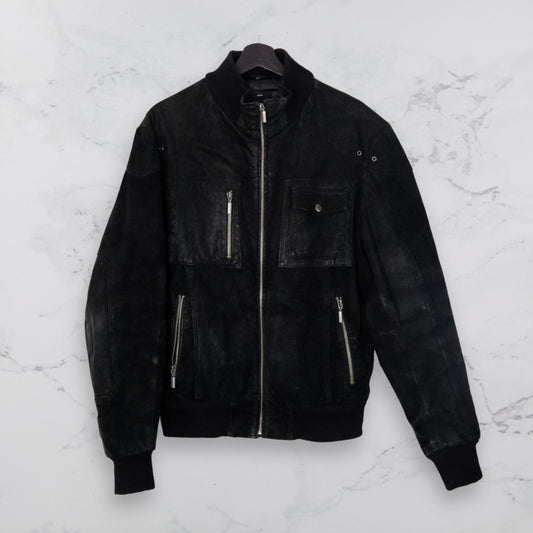 Zipped Black Bomber Jacket - WearFinds
