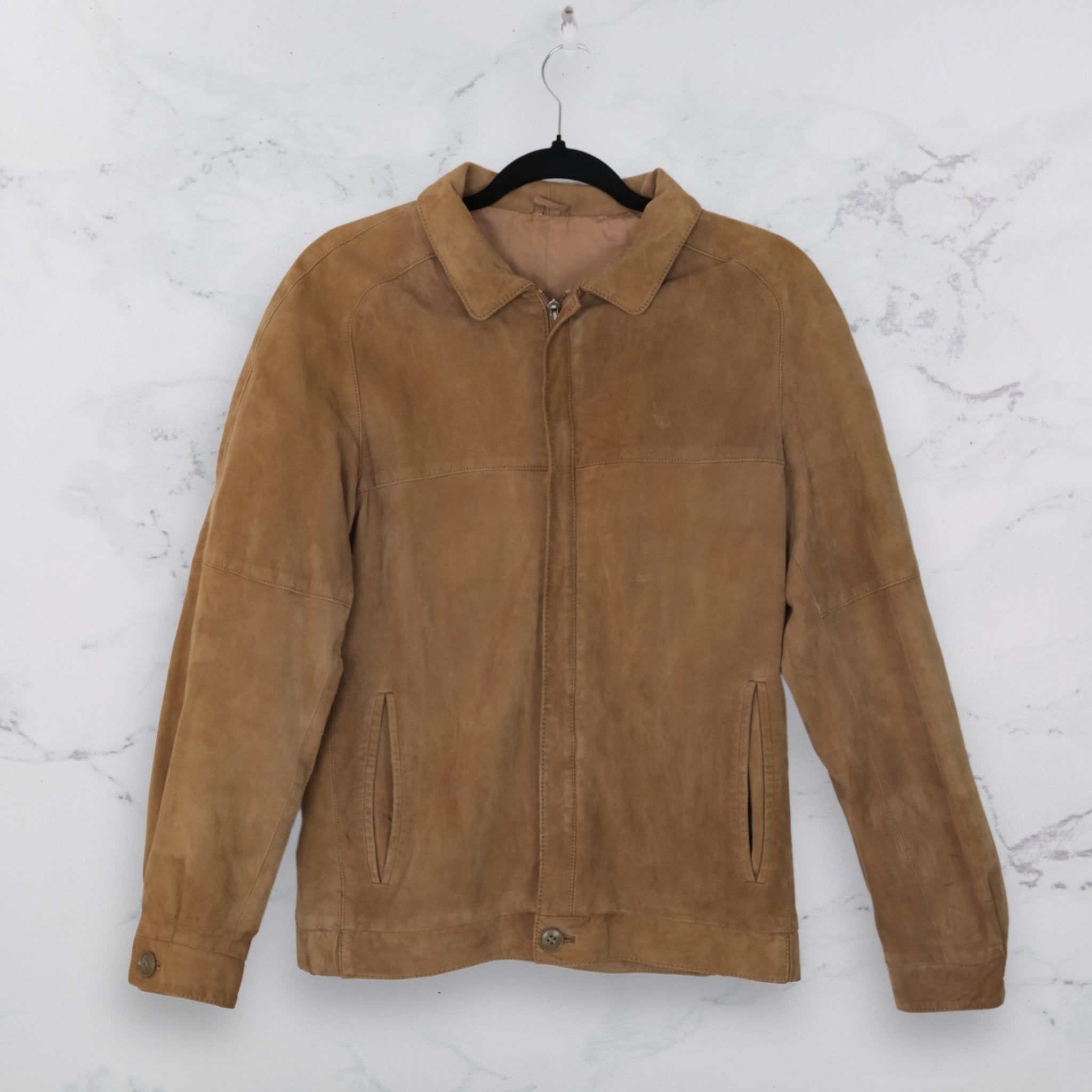 Brown Suede Vintage Jacket - Golden Dusk - WearFinds