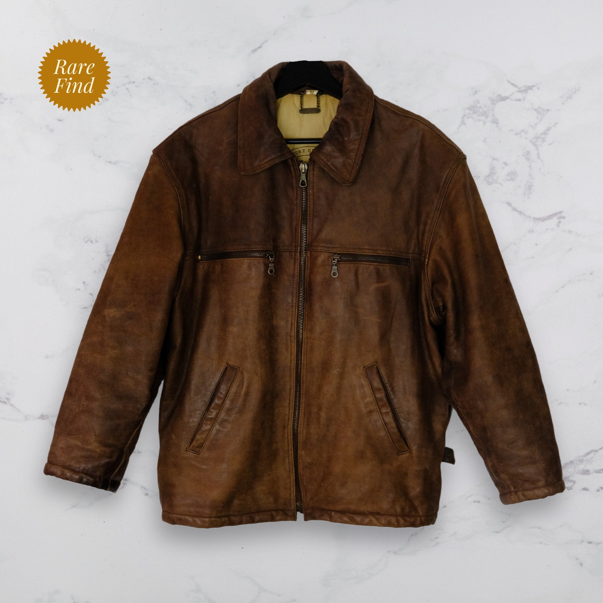 Brown Vintage Leather Jacket - Akaso International - WearFinds