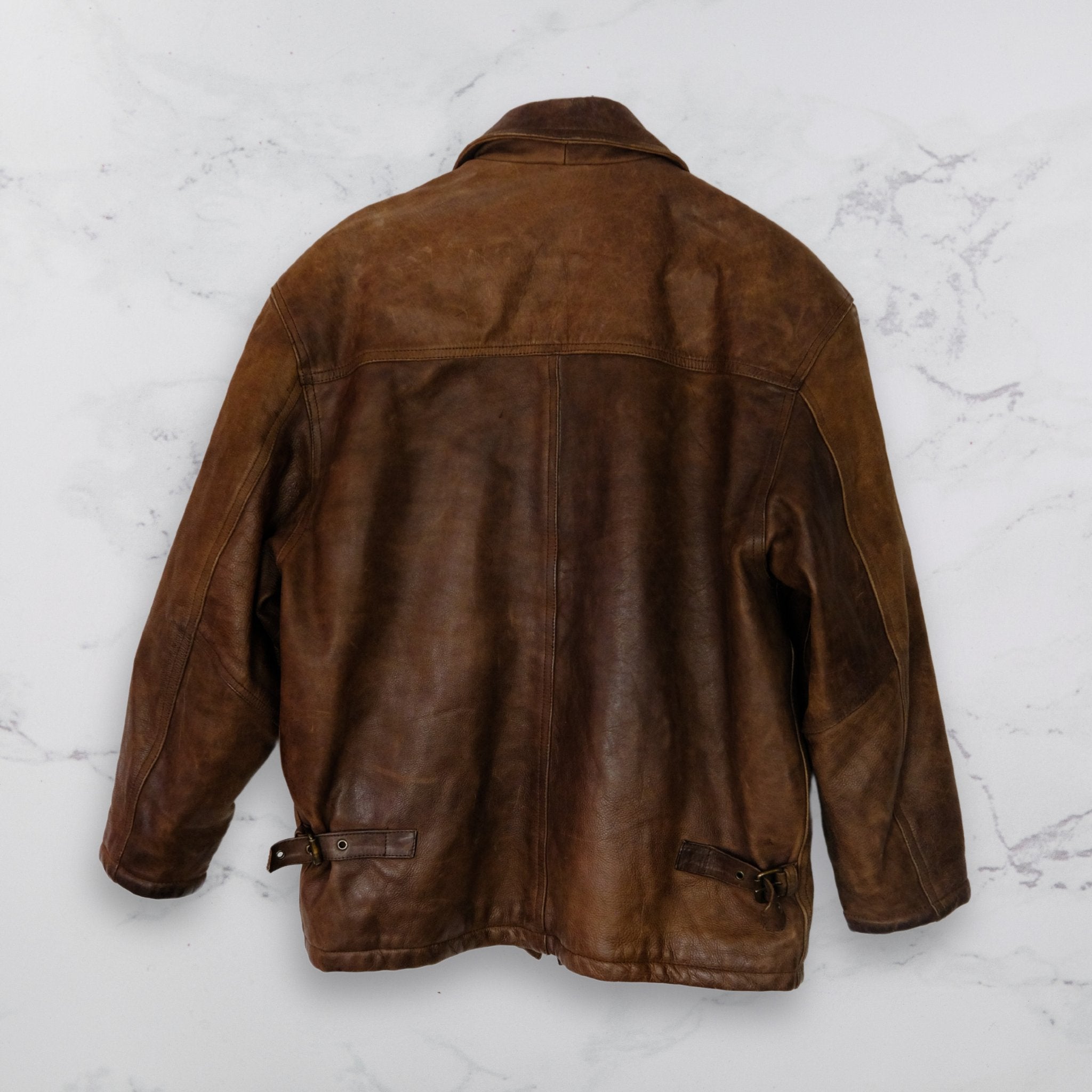 Brown Vintage Leather Jacket - Akaso International - WearFinds