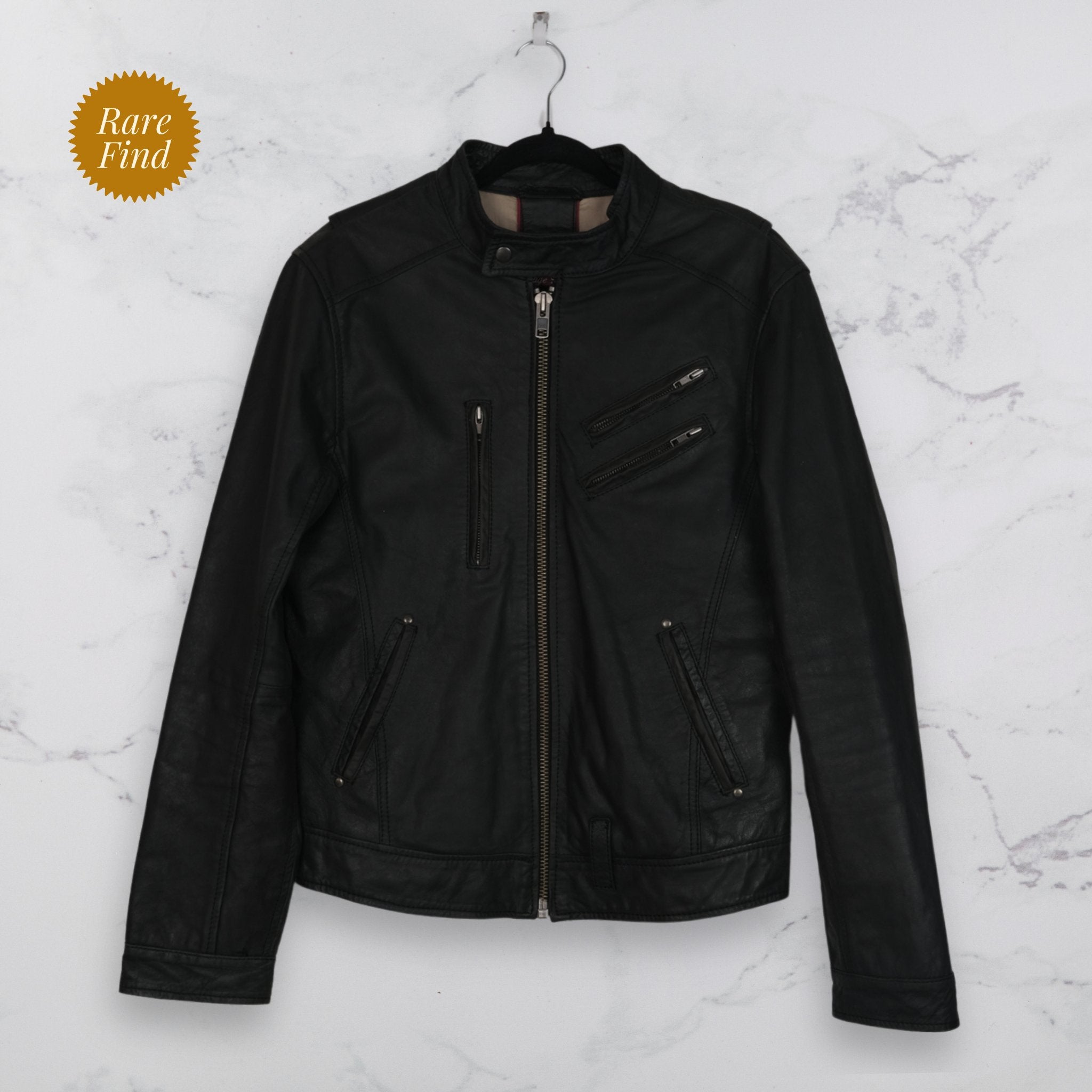 Rebel Vintage Black Leather Jacket - WearFinds