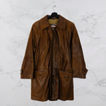 Rustic Caramel Leather Coat - WearFinds