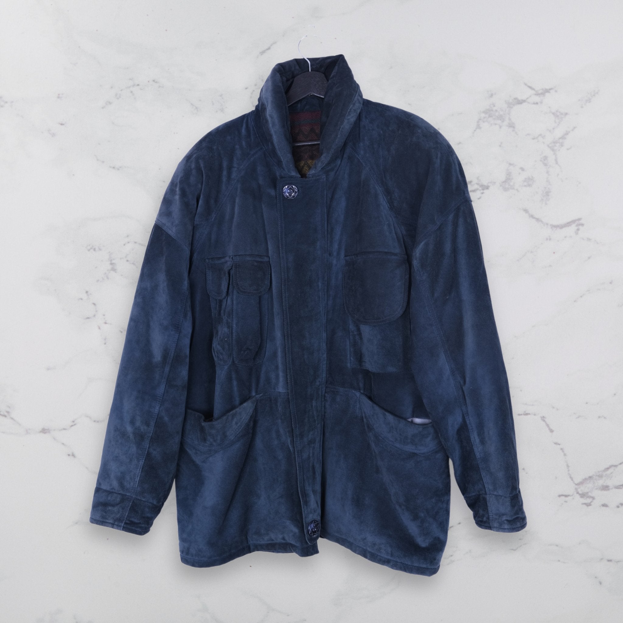 Saphire Blue Suede Jacket - WearFinds