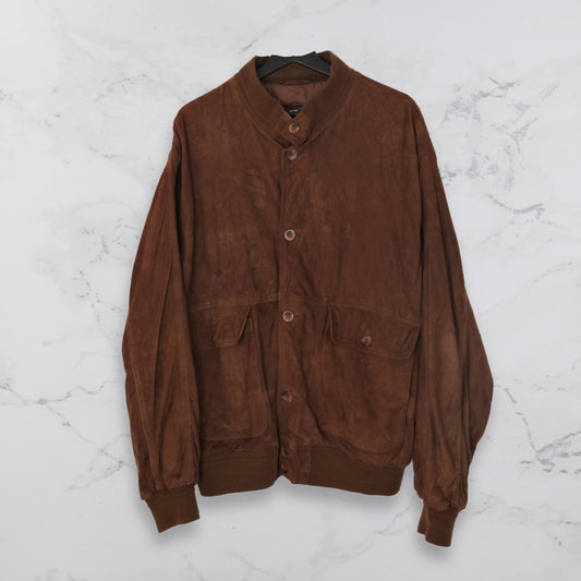 Vintage Bomber Jacket - Cinnamon Suede - WearFinds