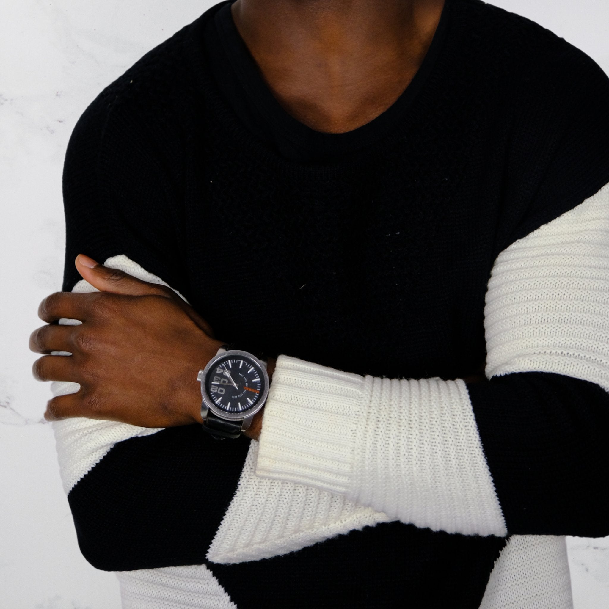 Vintage Knit Pullover - Black & White - WearFinds