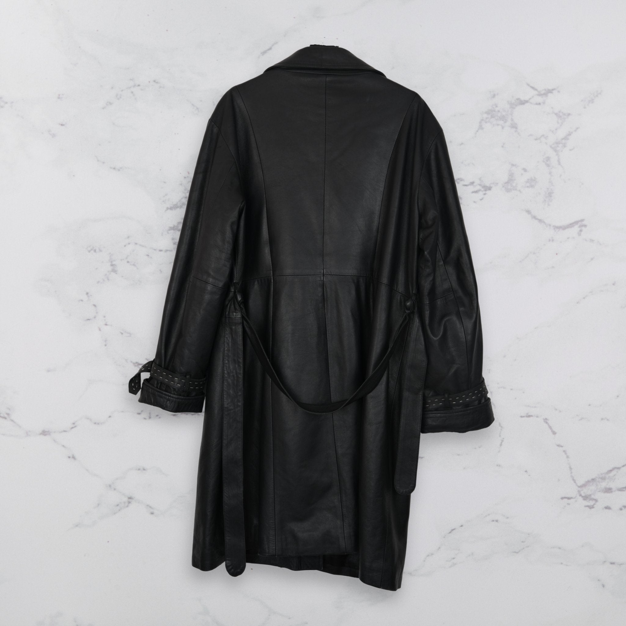 Vintage Leather Trench Coat - The Midnight Muse - WearFinds