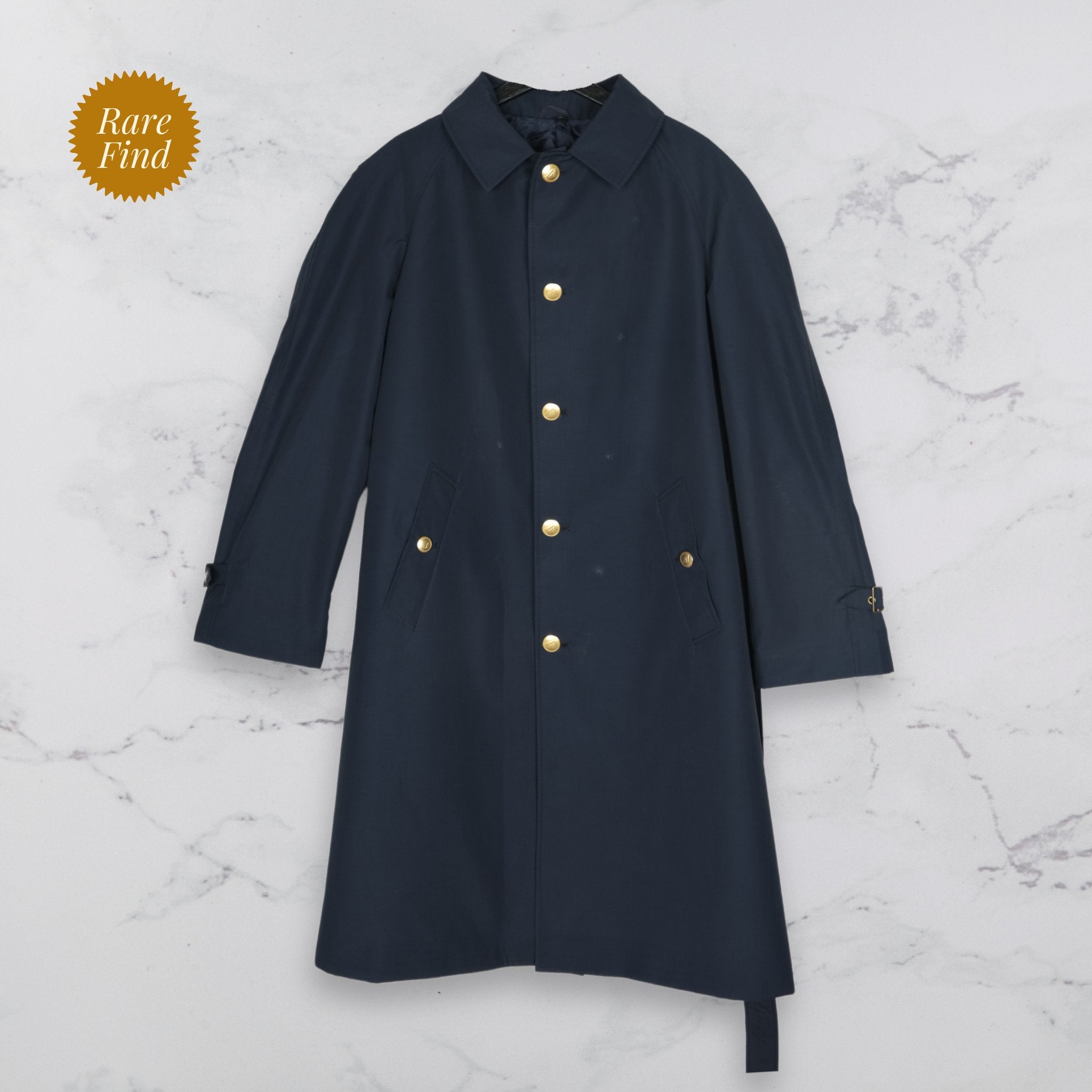 Vintage Navy Trench Coat - Alitalia Original - WearFinds