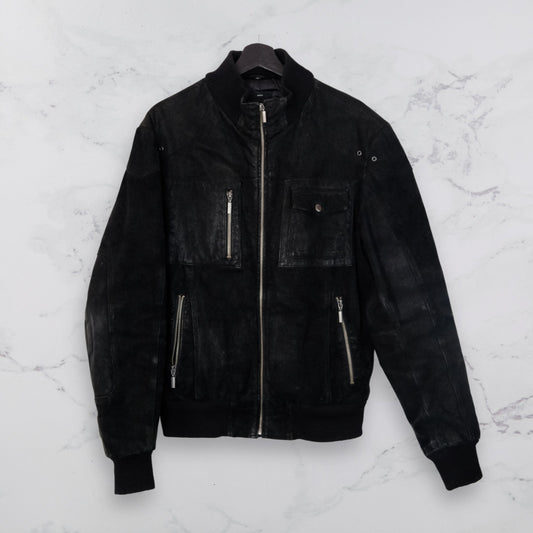 Zipped Black Bomber Jacket - WearFinds